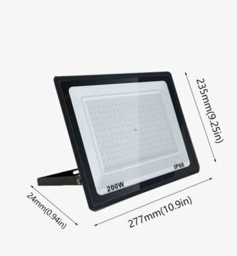 Foco LED 200W resistente al agua IP65, ideal para iluminación exterior de alto rendimiento.