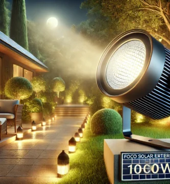 Foco solar exterior 1000W, luz LED de alta potencia para iluminación exterior en jardines y patios