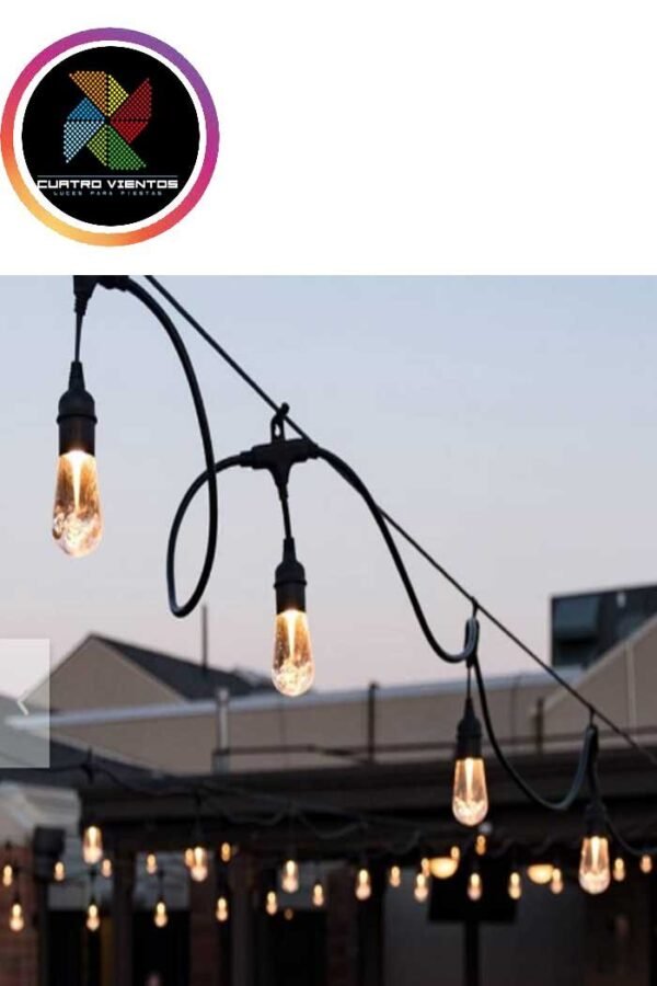 Guirnalda de luces 50 Metros con 100 Ampolletas led Vintage