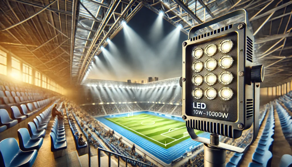 Luminarias LED de alta potencia para canchas deportivas y estadios, brindando visibilidad superior y ahorro energético.