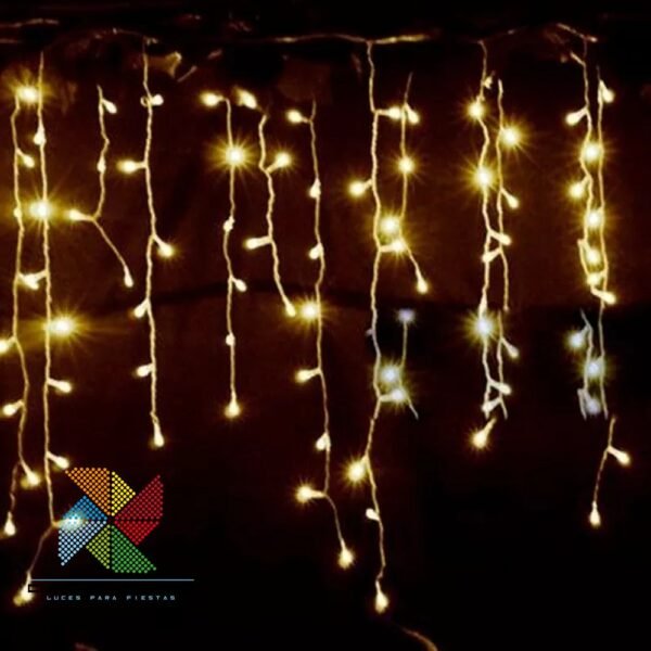 Luces de Navidad Exterior cascada BLANCO CALIDO 3 Metros