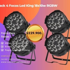 Pack 4 Focos Led King 18x18w RGBW