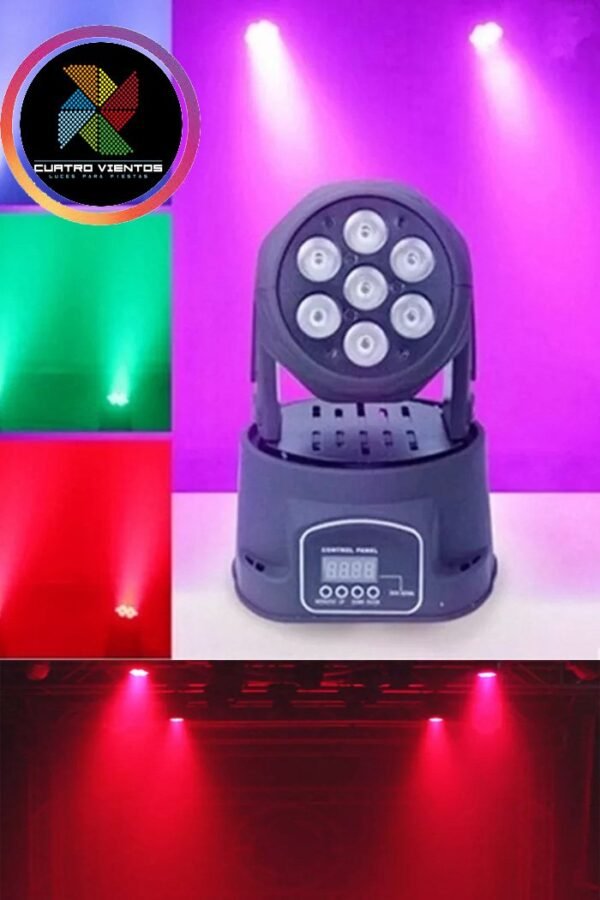CABEZA MOVIL CON MOVIMIENTOS Y COLORES 7LED¨s - Imagen 2