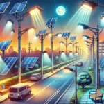 Farol solar de exterior con diseño moderno y sensor de movimiento, ideal para jardines y patios