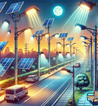 Farol solar de exterior con diseño moderno y sensor de movimiento, ideal para jardines y patios