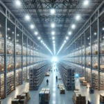 Iluminación LED de alta potencia en galpón industrial