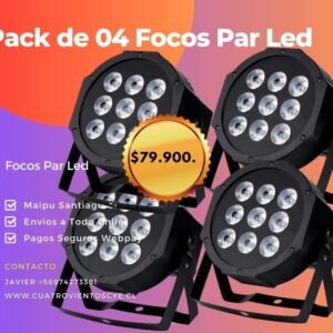 pack 4 focos 9 leds RGBW