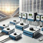 Imagen de controladores de carga MPPT y PWM en sistemas solares
