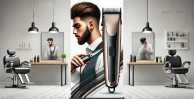 Máquina de cortar pelo profesional en uso para cortes precisos.