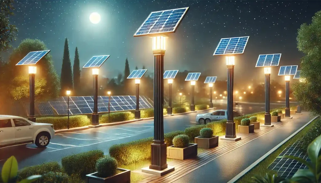 focos solares para postes con iluminación exterior solar en calles y espacios públicos