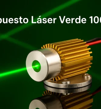 Módulo láser verde de 100mW con lente de enfoque y carcasa metálica, ideal para reparación de luces RGB de discoteca