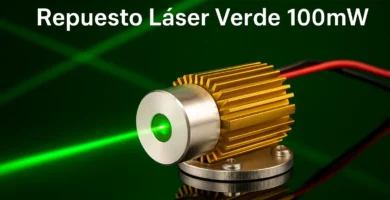 Módulo láser verde de 100mW con lente de enfoque y carcasa metálica, ideal para reparación de luces RGB de discoteca