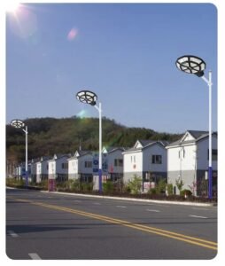 foco LED solar para parque iluminación exterior con poste plaza