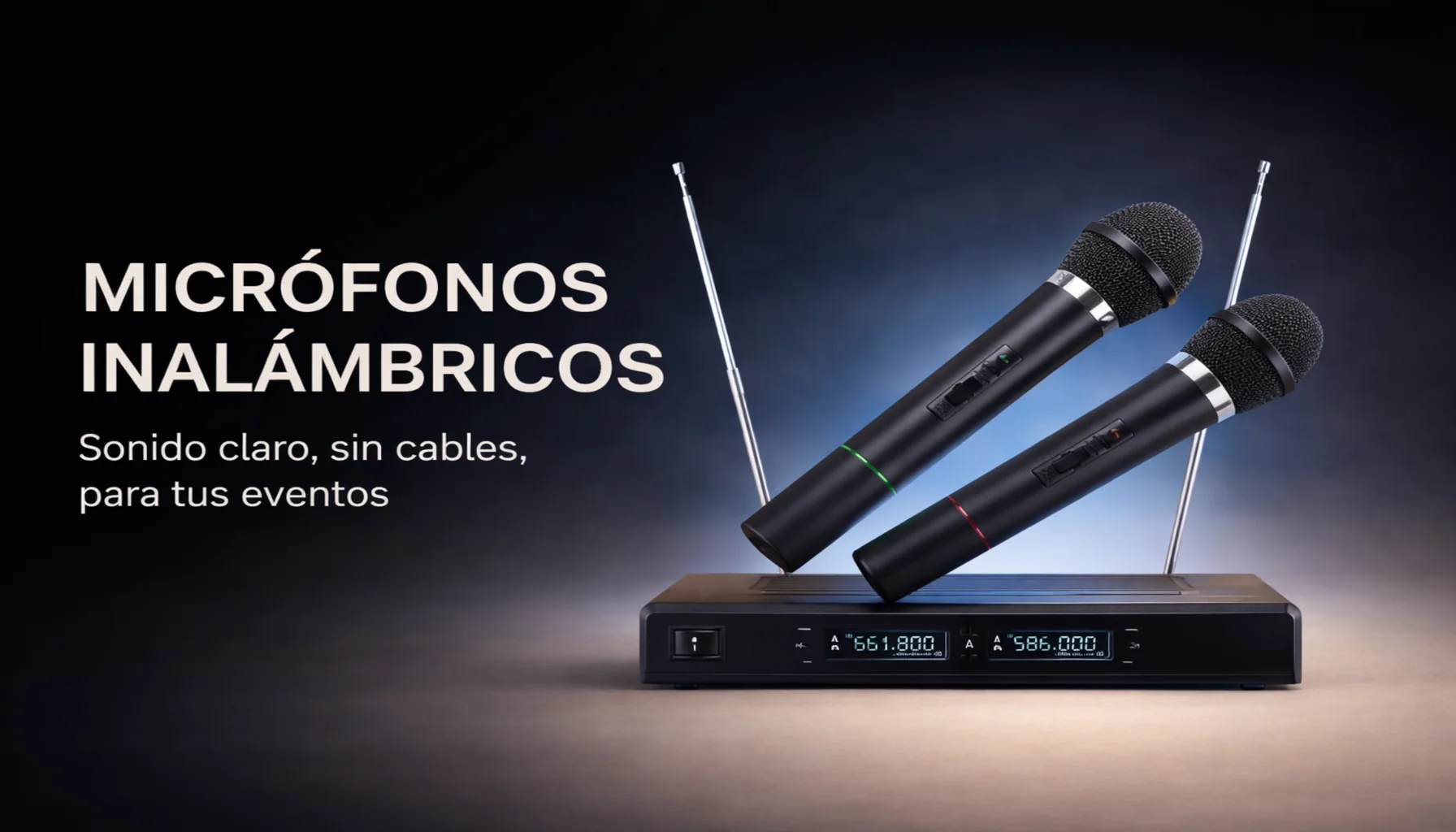 micros inalámbricos Universe LEDs para karaoke eventos y DJs