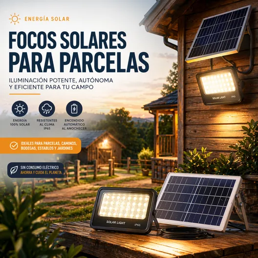 Focos solares para parcelas iluminación solar exterior para caminos jardines y portones