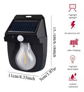 Aplique de muro solar luz cálida