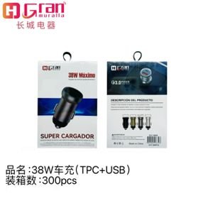 CARGADOR DE AUTO DE 38W 38W TPC USB