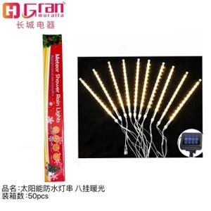 Guirnalda solar impermeable de 8 luces cálidas
