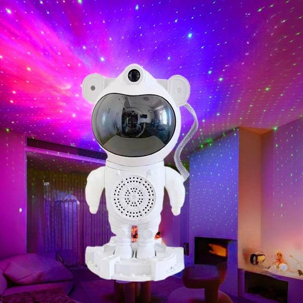 Lámpara de cielo estrellado de astronauta con control remoto Bluetooth y luna con sonido