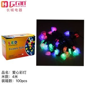 Luces de navidad en forma de corazon RGB de 4M con 28LED 28 4