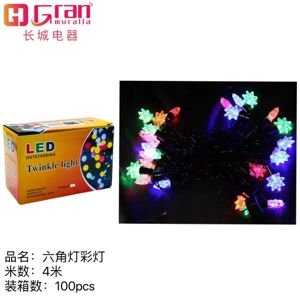 Luces de navidad en forma de estrella RGB de 4M con 28LED
