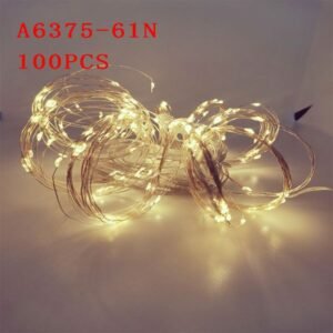 Luz de Navidad 2X2m luces solares de cortina de alambre de cobre 10 luces colgantes 200 caja de color de luz cálida