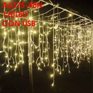 Luz de Navidad ice stick 3*1 120 LED luz cálida USB + caja de batería (precio de venta)