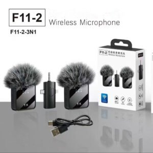 MICROFONO DE SOLAPA PELUDO CON 2 MICROFONOS F11-2