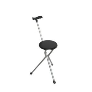 Muleta de mano taburete plegable hierro negro gris mixto