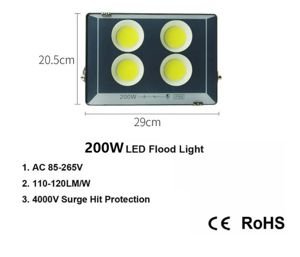 Proyector LED 200W luz blanca 220V