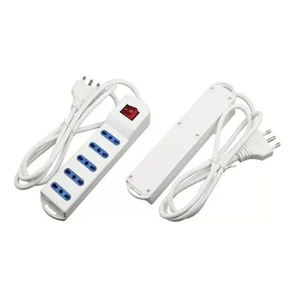 Regleta de enchufes de 4 orificios blanco cobre puro