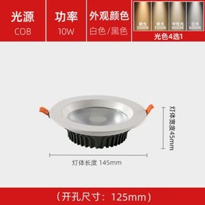 Spot LED empotrable 10W luz blanca